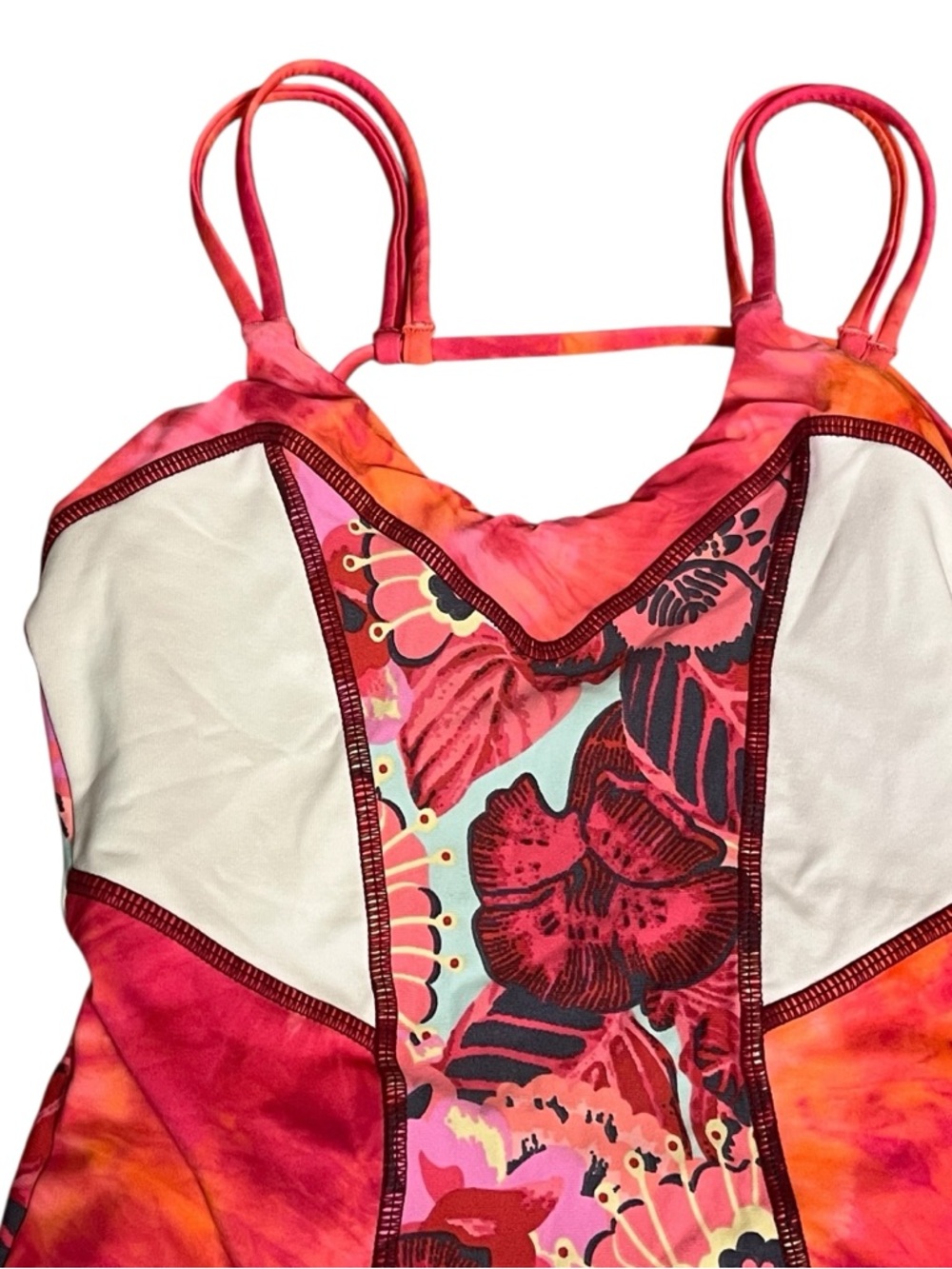 Maaji Reversible One Piece Swimsuit Small Floral Palm Print Cutout Back - Picture 3 of 13